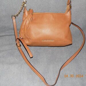 Michael Kors Brown Leather Shoulder Bag or Cross Body Bag w/ Tassel.